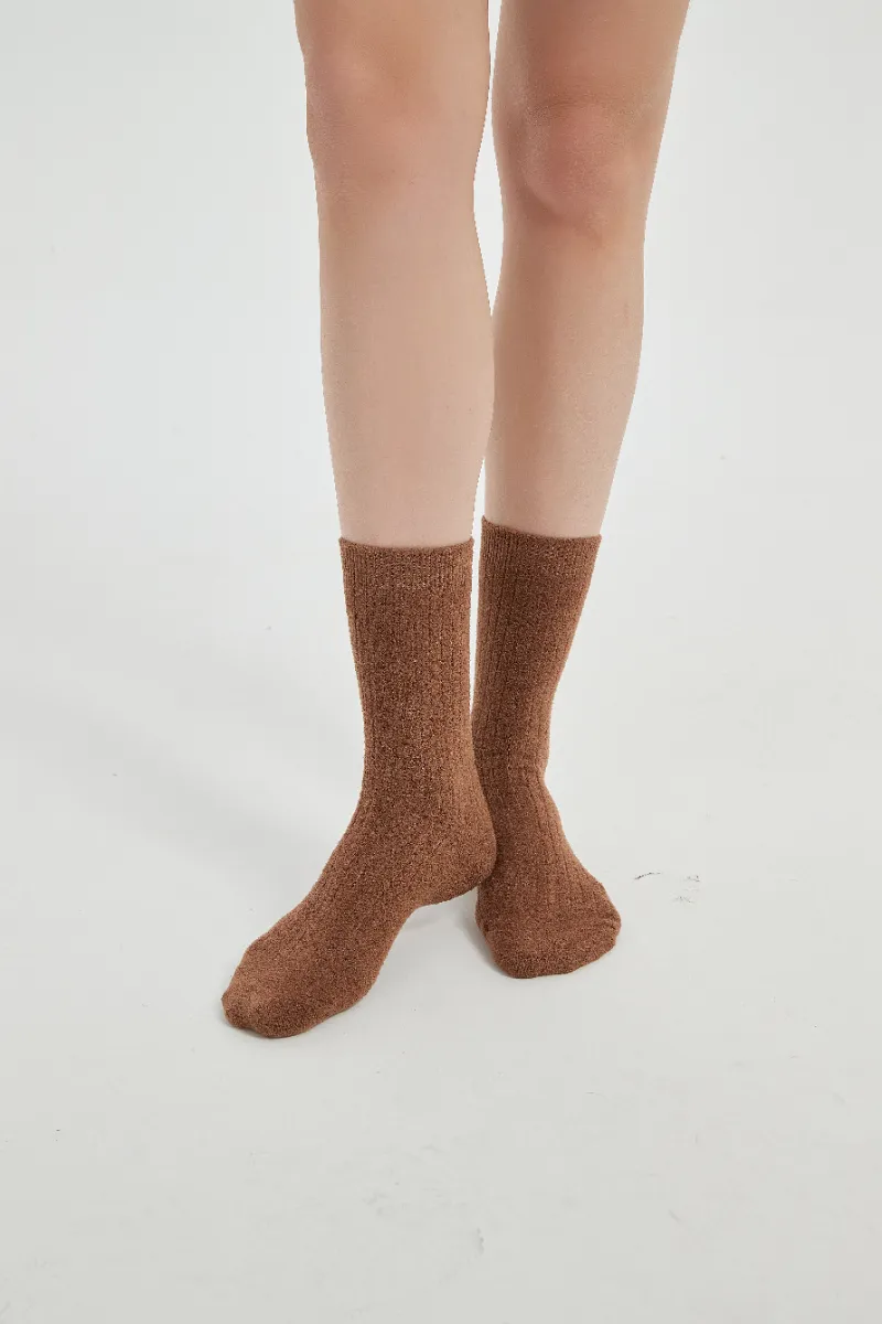 Half-Wool Striped Knitted Socks para sa mga Babae