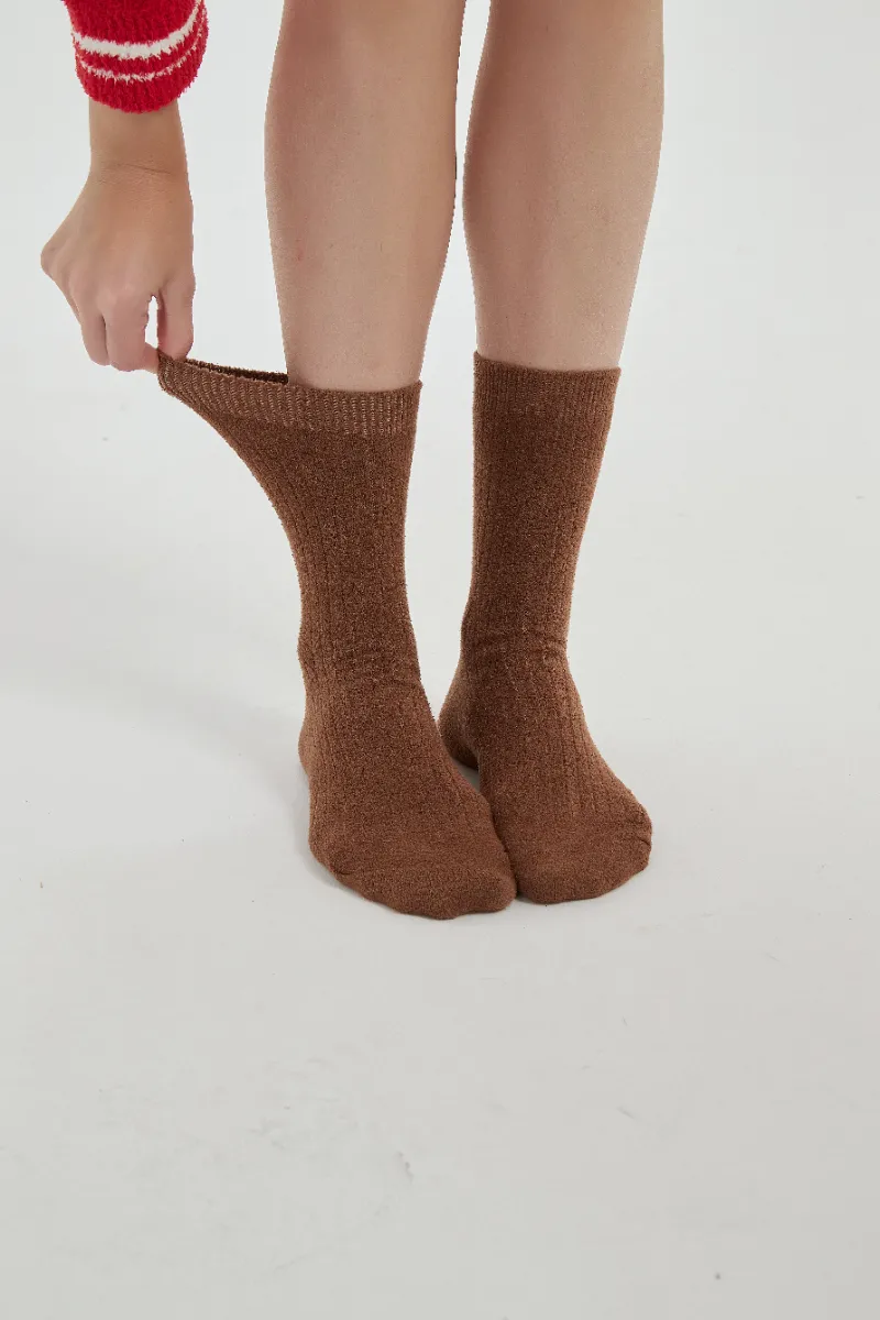 Half-Wool Striped Knitted Socks para sa mga Babae