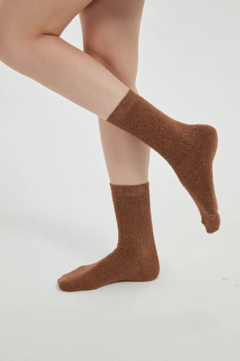 Half-Wool Striped Knitted Socks para sa mga Babae